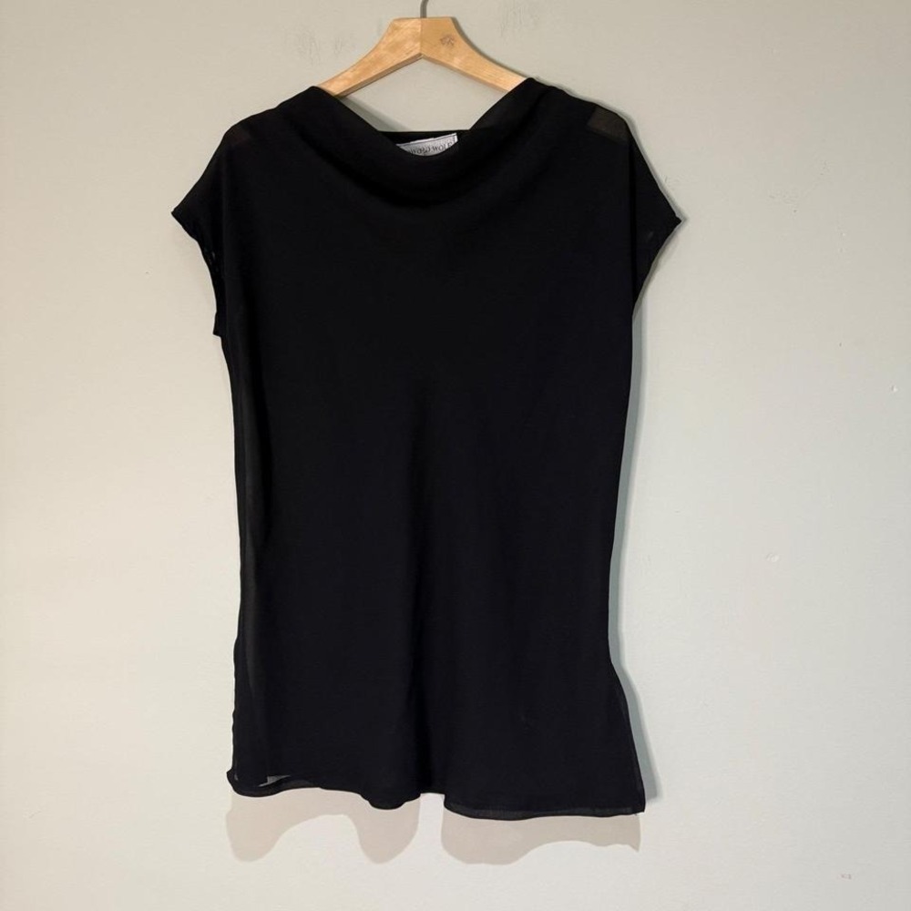 Howard Wolf Black Cowl Neck Sleeveless Tunic Top‎ Dress Size 16